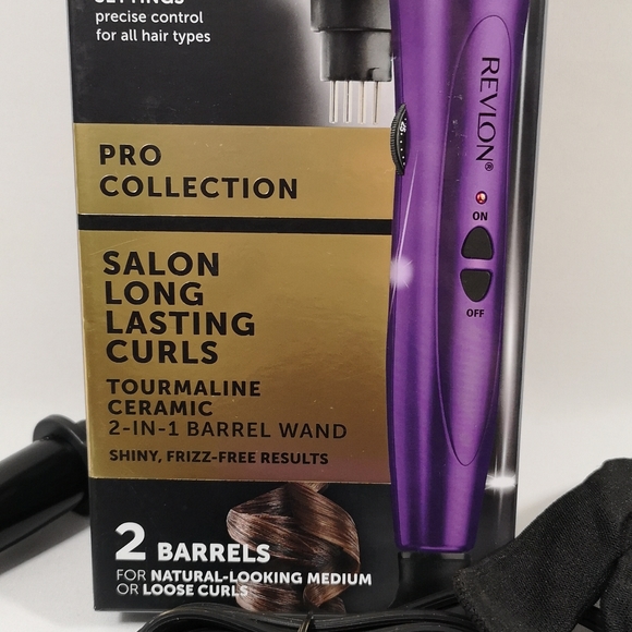 Revlon Tourmaline Ceramic Coated 2-in-1 Barrel Wand, New in Open Box, Purple - Picture 5 of 6